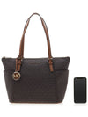 Jet Set Signature Logo Pendant Tote Bag Dark Brown - MICHAEL KORS - BALAAN.