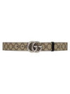 GG Marmont Reversible Leather Belt Beige - GUCCI - BALAAN.