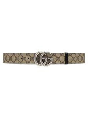 GG Marmont Reversible Leather Belt Beige - GUCCI - BALAAN.