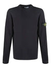 Wappen Patch Round Cotton Knit Top Navy - STONE ISLAND - BALAAN 3