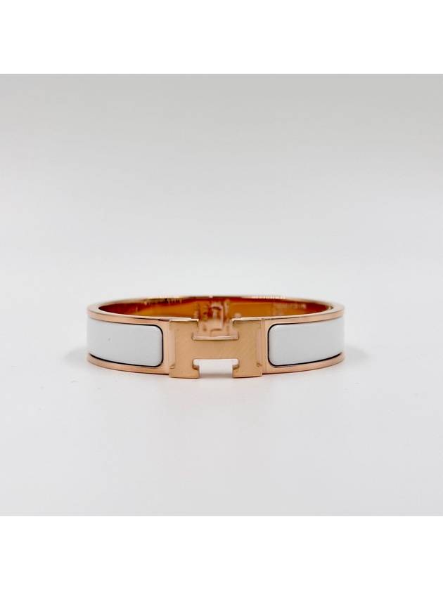 Clic H Bracelet Rose Gold Blanc - HERMES - BALAAN 2