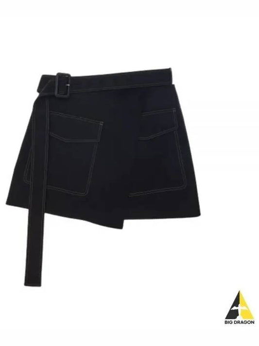 Trench Wrap A-Line Skirt Black - HELMUT LANG - BALAAN 2