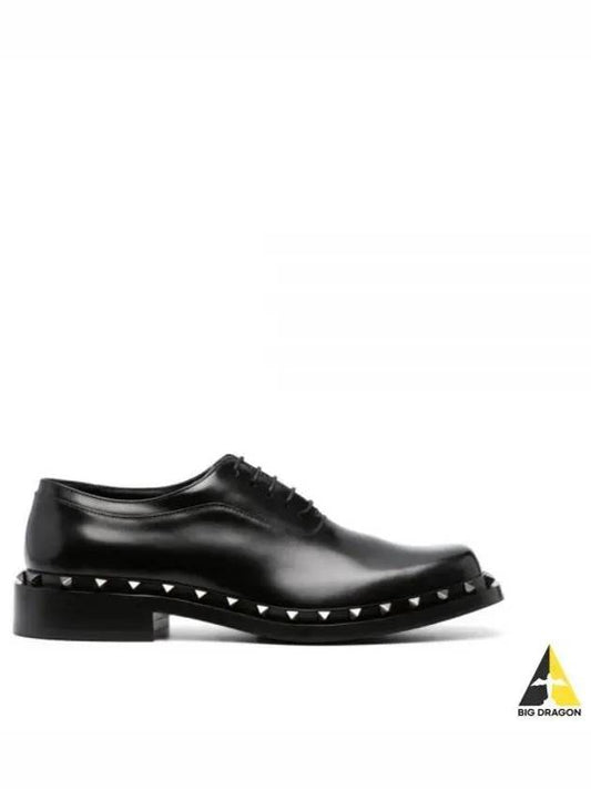 M Way Rockstud Leather Derby Black - VALENTINO - BALAAN 2