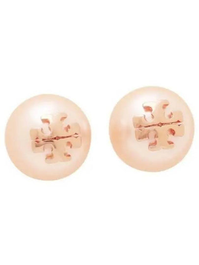 Crystal Pearl Stud Earrings Rose - TORY BURCH - BALAAN 2