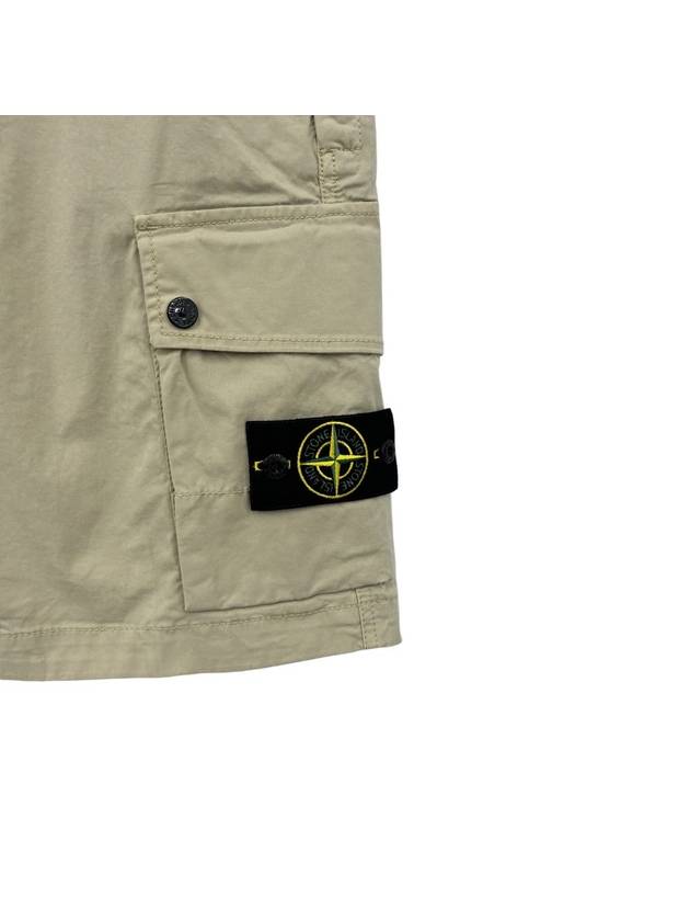 Wappen Cargo Bermuda Shorts Beige - STONE ISLAND - BALAAN 4