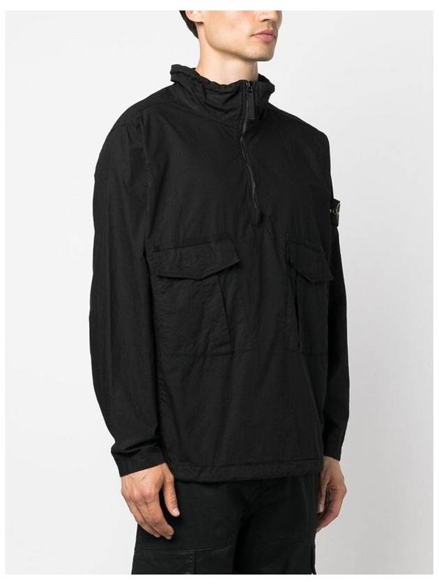 Wappen Patch Shell R Garment Dyed Half Zipper Anorak Black - STONE ISLAND - BALAAN 4