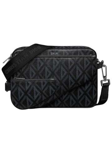 CD Diamond Triple Saddle Pouch Cross Bag Black - DIOR - BALAAN 1