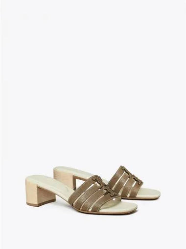 Cage heel mule slipper sandals 55mm brown ivory domestic product GM0024042273685 - TORY BURCH - BALAAN 1