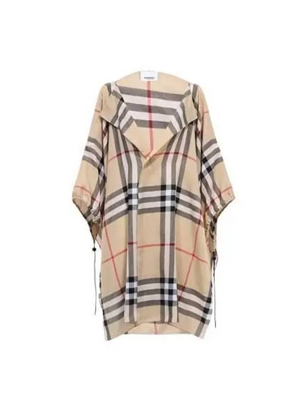 Check Cotton Cape Beige - BURBERRY - BALAAN 2