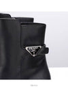 Triangle Logo Leather Middle Boots Black - PRADA - BALAAN 9