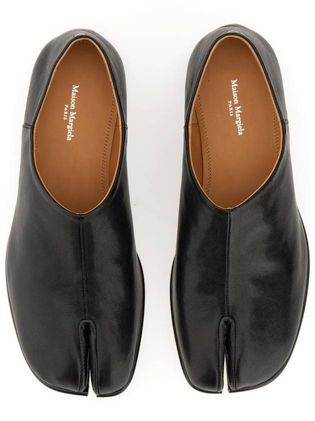 Tabi Babouche Leather Slippers Black - MAISON MARGIELA - BALAAN 4