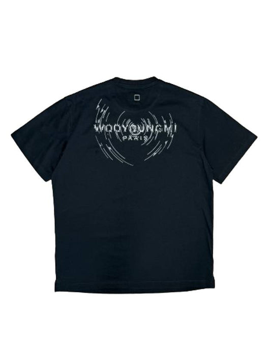 Wave graphic back logo short sleeve t shirt black - WOOYOUNGMI - BALAAN 2