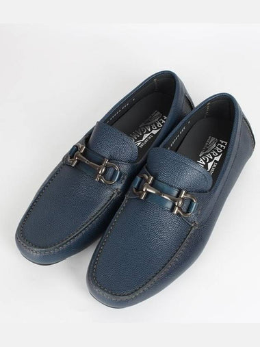 Ferragamo Gancini leather loafer navy 9 5 285 - SALVATORE FERRAGAMO - BALAAN 1