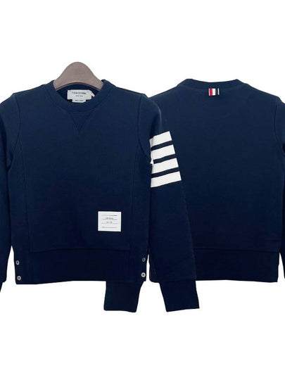 Engineered 4 Bar Stripe Loopback Jersey Knit Crewneck Sweatshirt Navy - THOM BROWNE - BALAAN 2