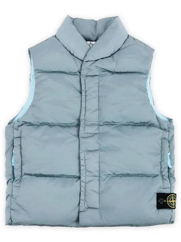 Kids Garment Dyed Nylon Metal Padded Vest Sky - STONE ISLAND - BALAAN 2