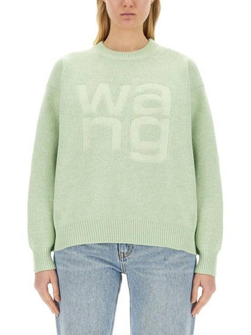 TB Sweater 4KC4231020 339 GREEN - ALEXANDER WANG - BALAAN 1