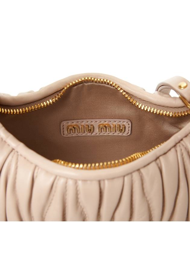 Wander Matelasse Nappa Leather Hobo Mini Bag Pink - MIU MIU - BALAAN 9