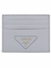 Triangle Logo Card Wallet Cornflower Blue - PRADA - BALAAN 1