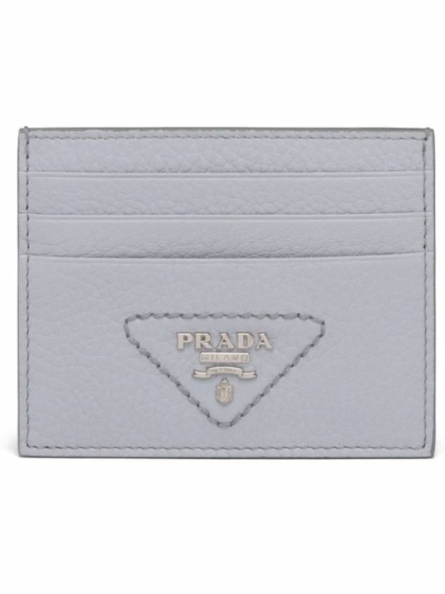 Triangle Logo Card Wallet Cornflower Blue - PRADA - BALAAN 1