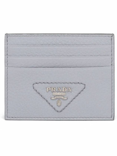 Triangle Logo Card Wallet Cornflower Blue - PRADA - BALAAN 1