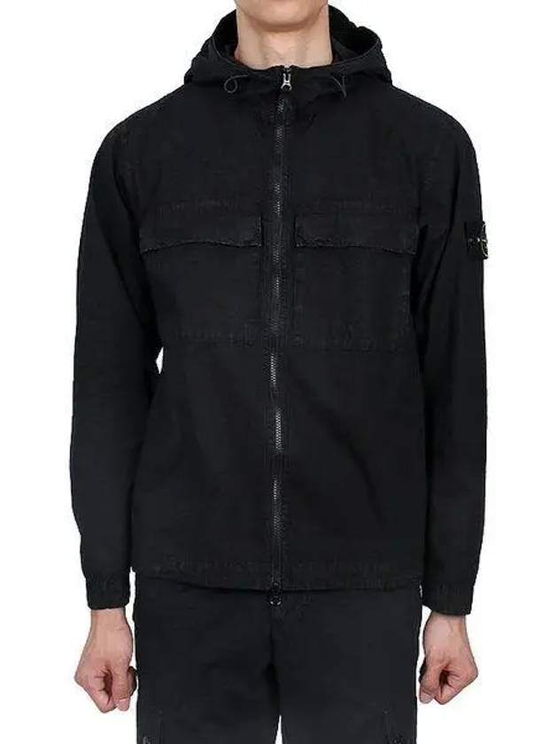 Wappen Old Effect Hooded Jacket Black - STONE ISLAND - BALAAN 2