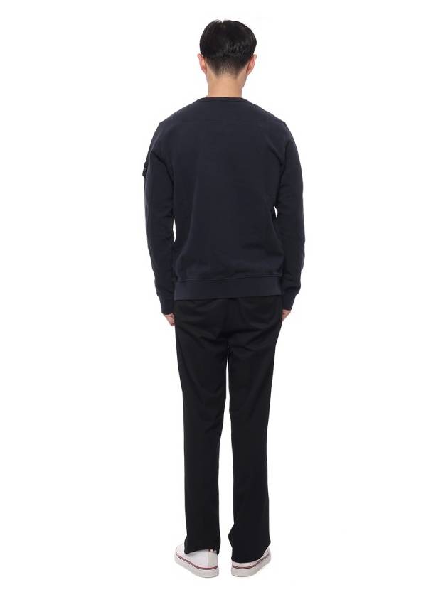 Brushed Cotton Fleece Garment Dyed Crewneck Sweatshirt Navy - STONE ISLAND - BALAAN 6