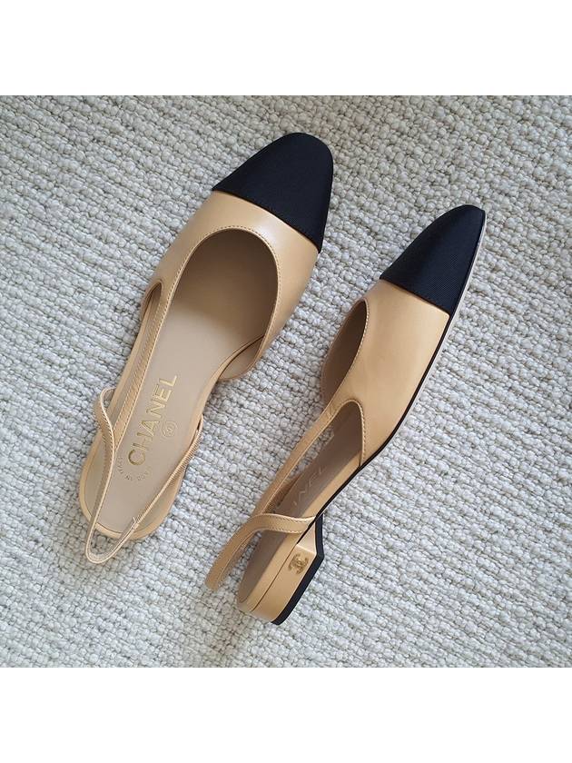 Slingbacks Goatskin Grosgrain & Beige Black - CHANEL - BALAAN 2