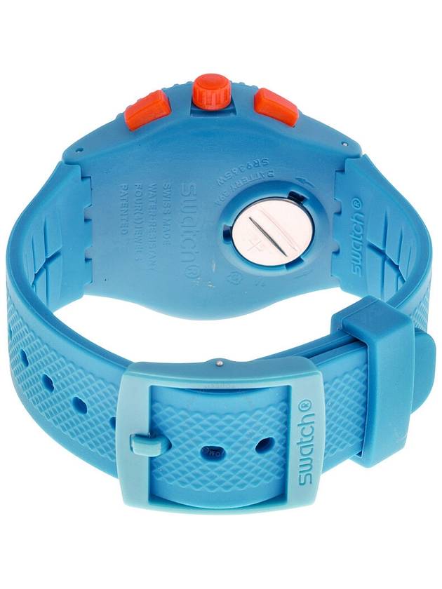 Swatch Patmos Chronograph Blue Dial Blue Silicone Unisex Watch SUSN406 - SWATCH - BALAAN 3