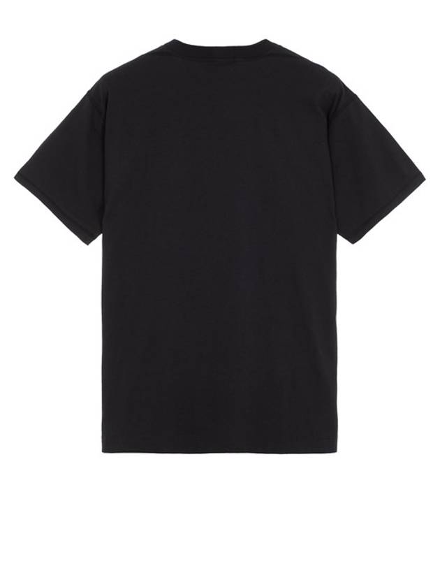 Fissato Effect Compass Embroidery Logo Short Sleeve T-shirt Black - STONE ISLAND - BALAAN 3