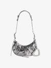 Metallic Le Cagol XS Lambskin Shoulder Bag Silver - BALENCIAGA - BALAAN 3