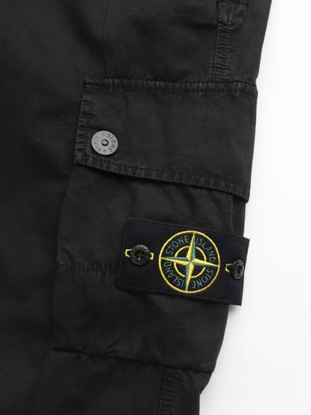 Men's Wappen Patch Cargo Track Pants Black - STONE ISLAND - BALAAN 9