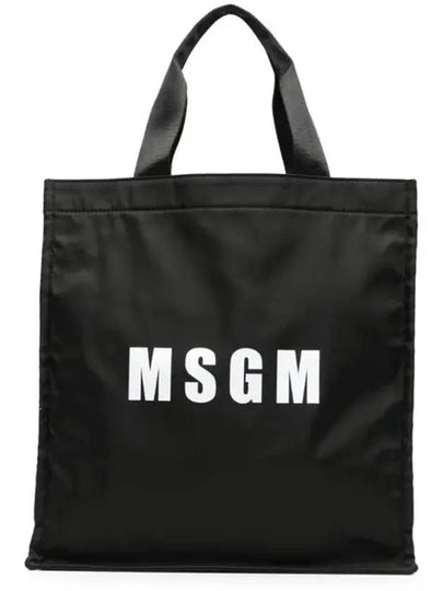 Logo Print Tote Bag Black - MSGM - BALAAN 2