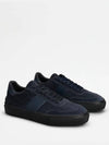 Embossing Logo Suede Low Top Sneakers Navy - TOD'S - BALAAN 3