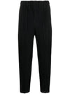 High Waist Pleated Straight Pants Black - ISSEY MIYAKE - BALAAN 1