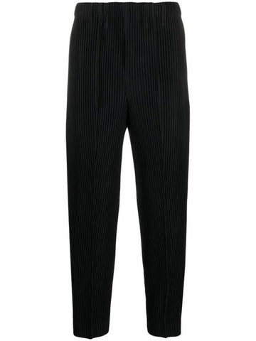 High Waist Pleated Straight Pants Black - ISSEY MIYAKE - BALAAN 1