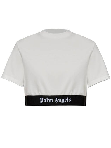 Palm Angels Top With Logo, Women's, White - PALM ANGELS - BALAAN 1