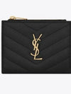 Cassandre Matelasse Grain De Poudre Embossed Leather Half Wallet Black - SAINT LAURENT - BALAAN 2