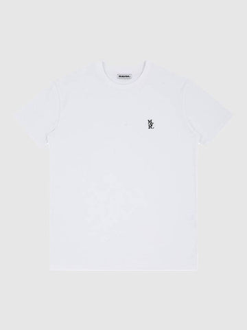 MVR Logo Slim Wide Muscle Fit Short Sleeve T-Shirt White - MAVRK - BALAAN 1