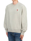 Cotton Heart Logo Sweatshirt Grey - AMI - BALAAN 3