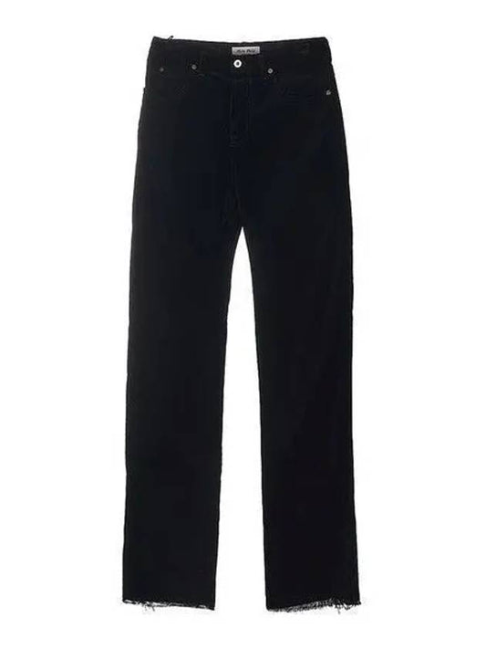 Washed Velvet Straight Pants Black - MIU MIU - BALAAN 2