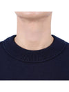 Big Heart Logo Wool Knit Top Navy - AMI - BALAAN 6