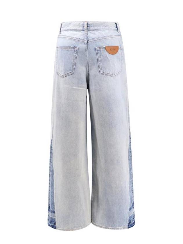 Women s Logo Patch Wide Leg Jeans 24WDP02151 49V Blue BPG - CHLOE - BALAAN 2