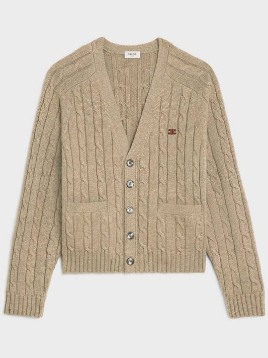 cable knit triompe cardigan cashmere light taupe - CELINE - BALAAN 2