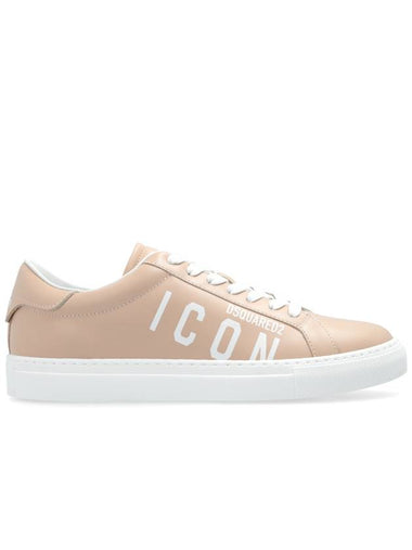 Women Logo Icon Low Top Sneakers Beige - DSQUARED2 - BALAAN 1