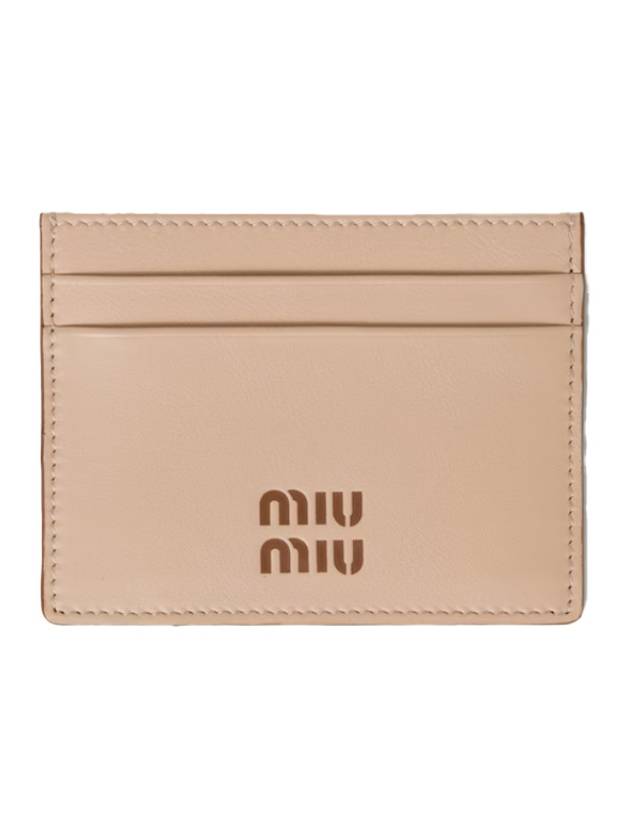 Logo Leather Card Wallet Code Cognac - MIU MIU - BALAAN 2