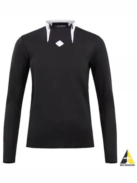 Golf Twinny Zip Mid Layer Long Sleeve T-Shirt Black - J.LINDEBERG - BALAAN 2