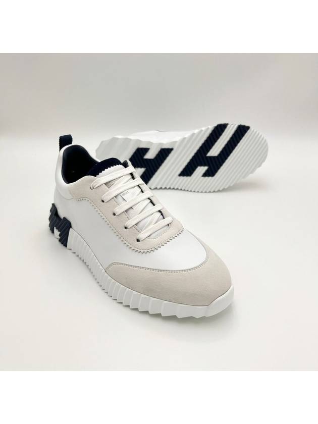 Bouncing Sneakers Calfskin Suede Goatskin Blanc - HERMES - BALAAN 2