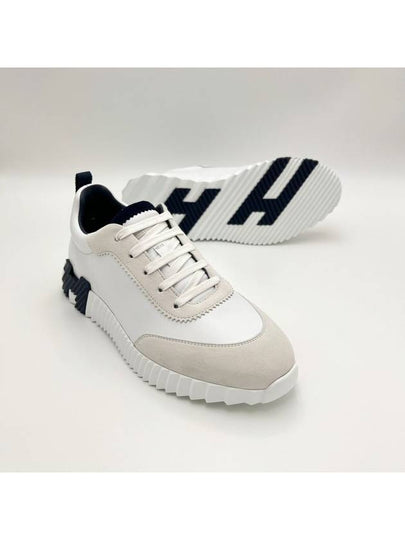 Bouncing Sneakers Calfskin Suede Goatskin Blanc - HERMES - BALAAN 2