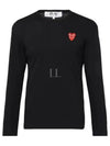 Play Double Heart Waffen Long Sleeve T-Shirt Black - COMME DES GARCONS - BALAAN 2