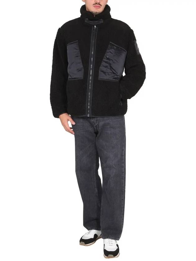 Jimbo Eco Shearling Fleece Zip-Up Jacket Black - MOOSE KNUCKLES - BALAAN 3